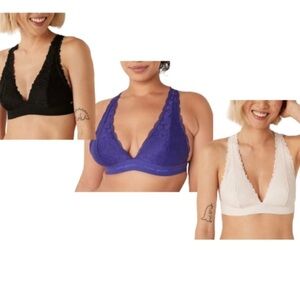 PINK Victoria's Secret lot of 3 Bralettes  bundle Size L